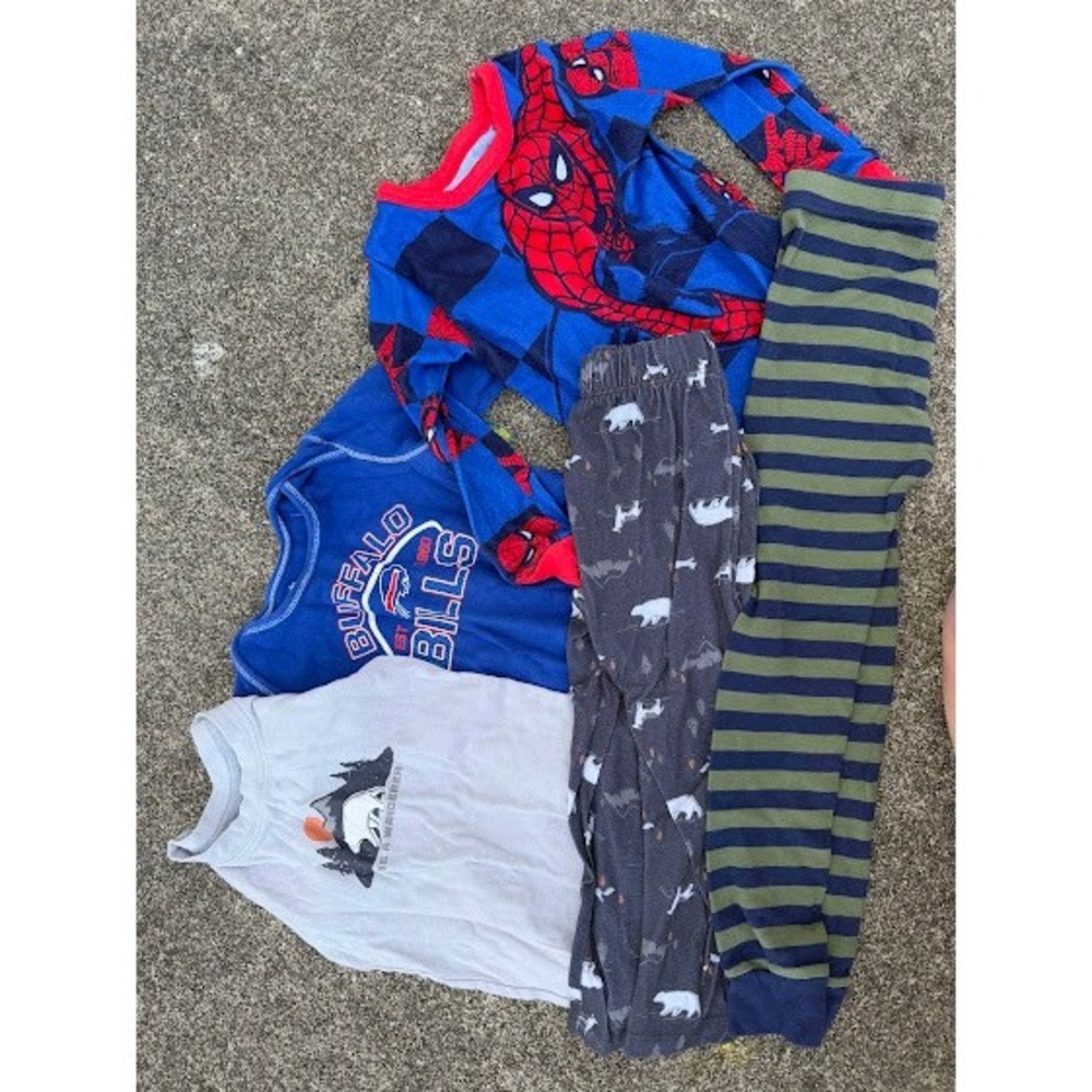 Boys Bundle Marvel Spiderman NFL Buffalo Bills Gerber Size 18M-4T 5pc Lot